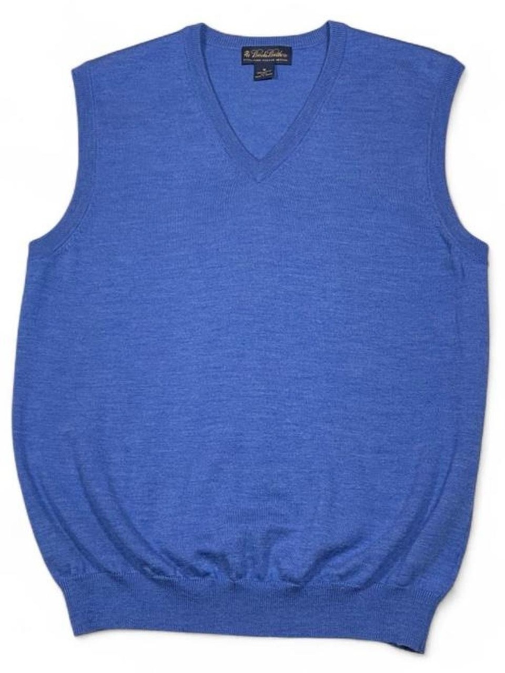 Brooks Brothers Extra Fine Italian Merino Wool Blue V-Neck Sweater Men’s M Golf
